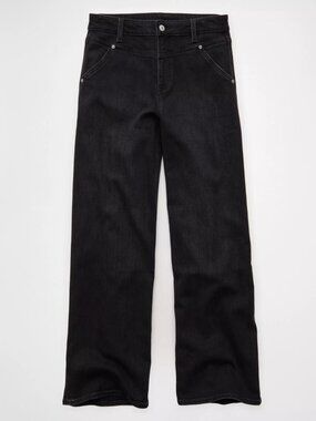 American Eagle Black High-Rise Straight Leg Jeans